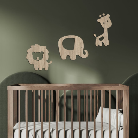Wooden decoration elephant, lion, giraffe - SAFARI