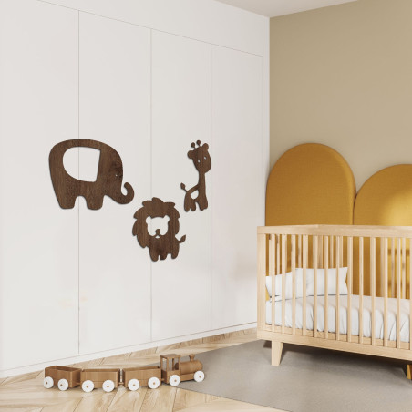 Wooden decoration elephant, lion, giraffe - SAFARI