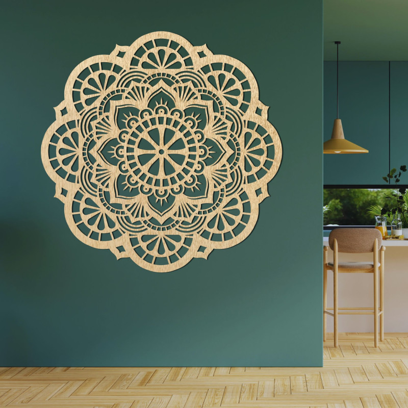 Wooden wall decoration mandala light - LUMINA
