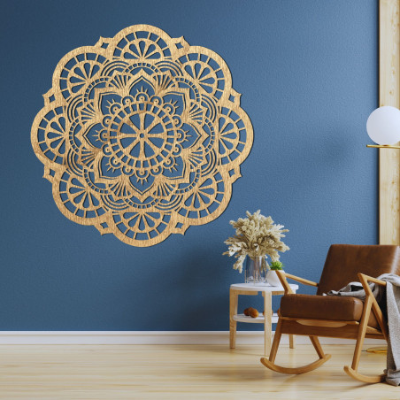 Wooden wall decoration mandala light - LUMINA