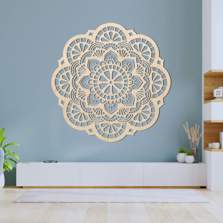 Wooden wall decoration mandala light - LUMINA