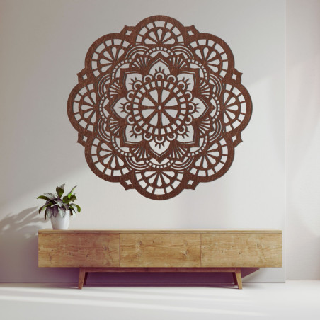 Wooden wall decoration mandala light - LUMINA