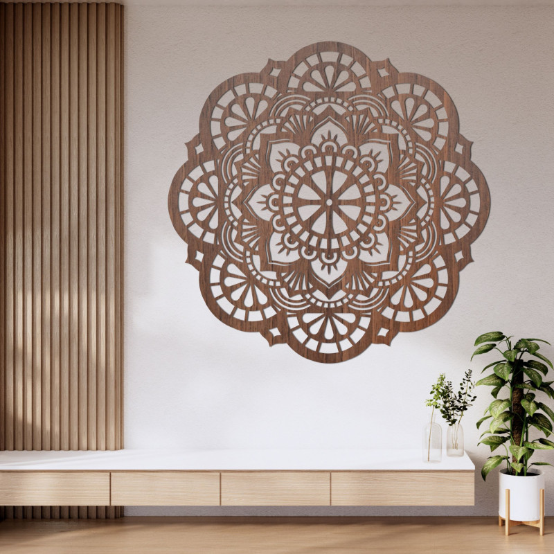 Wall wooden decoration mandala light of life - LUMEN