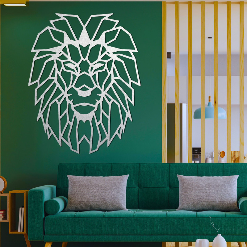 Wooden geometric wall decoration lion silhouette - LEONIS