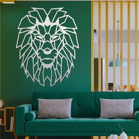 Wooden wall decoration geometric silhouette of a lion - LEONIS