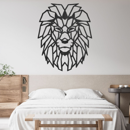 Wooden geometric wall decoration lion silhouette - LEONIS