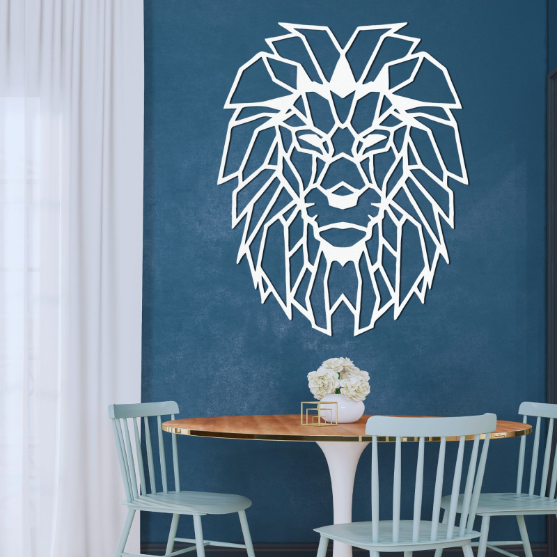 Wooden geometric wall decoration lion silhouette - LEONIS