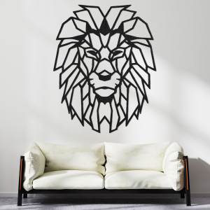Geometric wooden wall decoration lion head - LEONART
