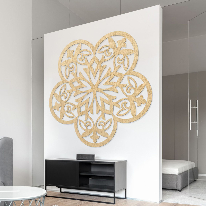 Wooden wall decoration mandala silent flower - FLORIVA