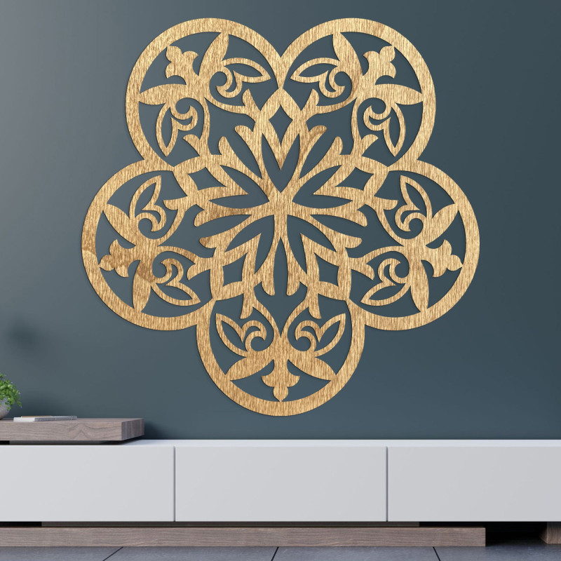 Wooden wall decoration mandala silent flower - FLORIVA