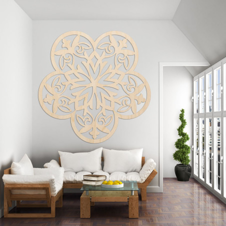 Wooden wall decoration mandala silent flower - FLORIVA