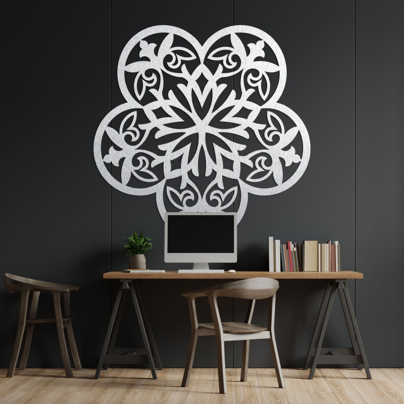 Wooden wall decoration mandala silent flower - FLORIVA