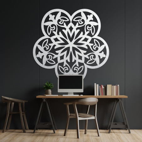Wooden wall decoration mandala silent flower - FLORIVA