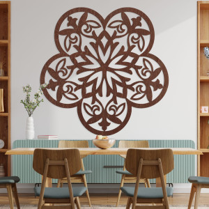 Wooden wall decoration mandala silent flower - FLORIVA