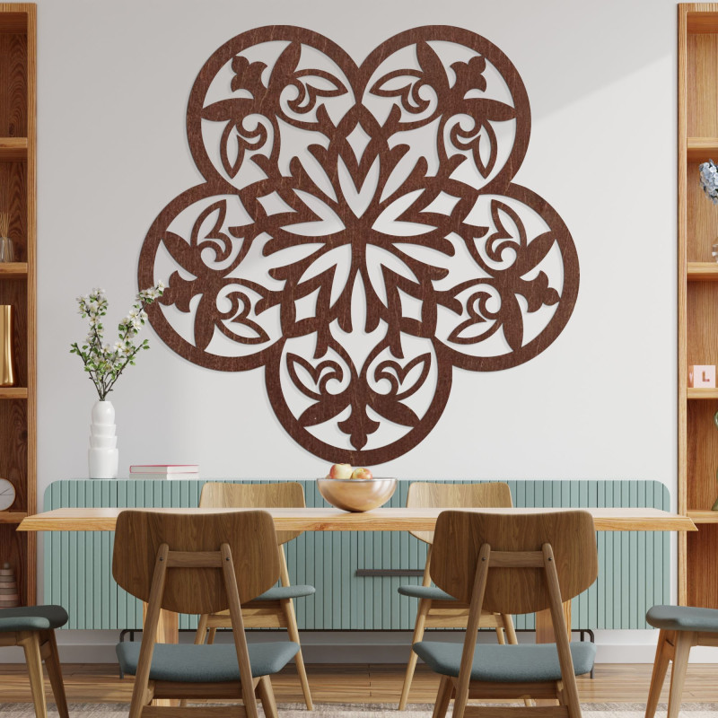 Wooden wall decoration mandala silent flower - FLORIVA