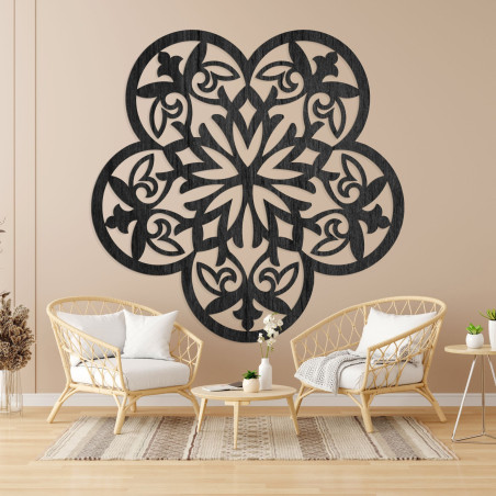 Wooden wall decoration mandala silent flower - FLORIVA