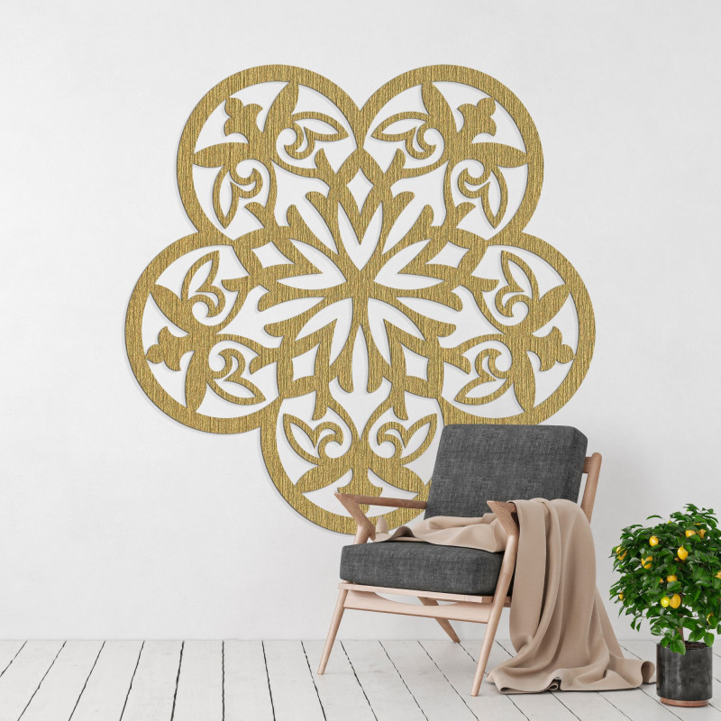 Wooden wall decoration mandala silent flower - FLORIVA