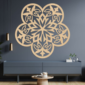 Wooden wall decoration mandala mysterious flower - AURELIA 2