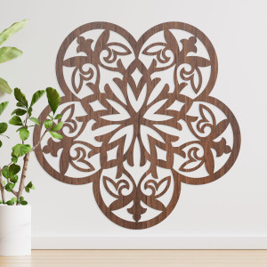 Wooden wall decoration mandala mysterious flower - AURELIA 2