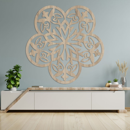 Wooden wall decoration mandala mysterious flower - AURELIA