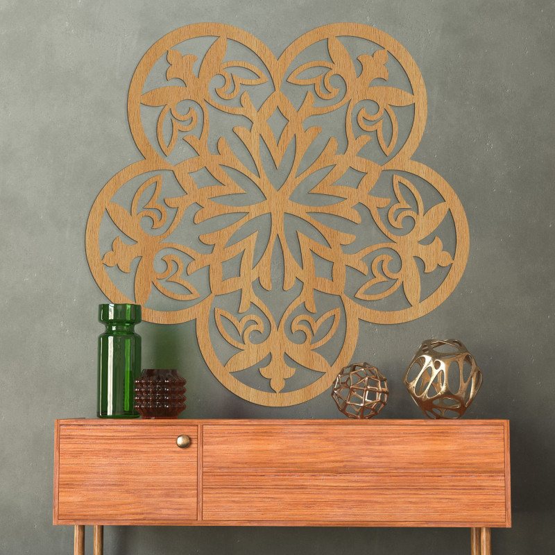 Wooden wall decoration mandala mysterious flower - AURELIA