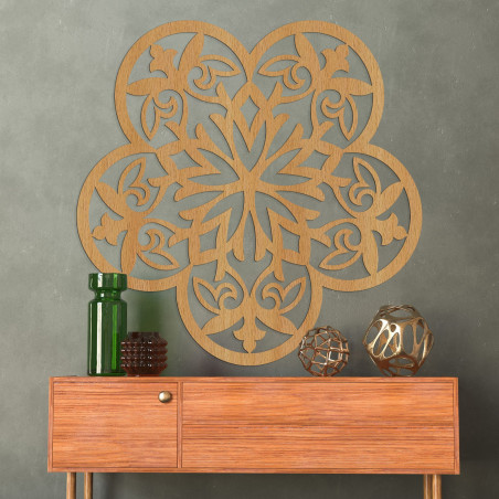 Wooden wall decoration mandala mysterious flower - AURELIA