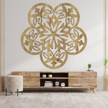 Wooden wall decoration mandala mysterious flower - AURELIA Wooden wall decoration mandala mysterious flower - AURELIA
