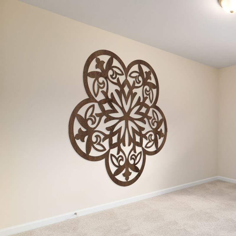 Wooden wall decoration mandala mysterious flower - AURELIA
