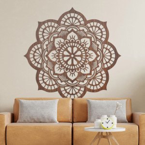 Wooden wall decoration mandala lotus flower motif - LOTOIS 2