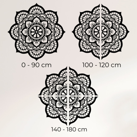 Wooden wall decoration mandala lotus flower motif - LOTOIS