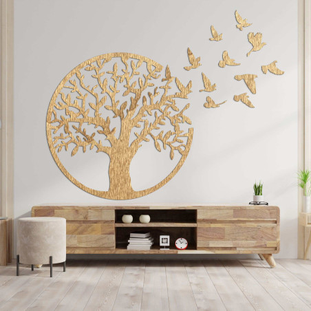 Wooden picture of flying birds Wooden picture of flying birds