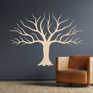 Wooden decoration wall painting of tree branches 2