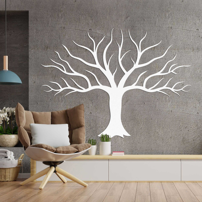 Wooden decoration wall painting tree branches -...