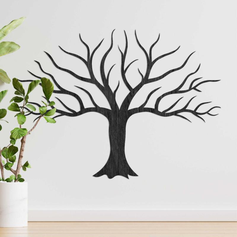 Wooden decoration wall painting tree branches -...