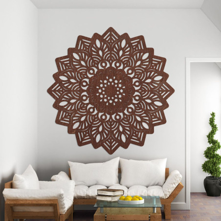 Carved wooden wall decoration mandala sun - SOLIS