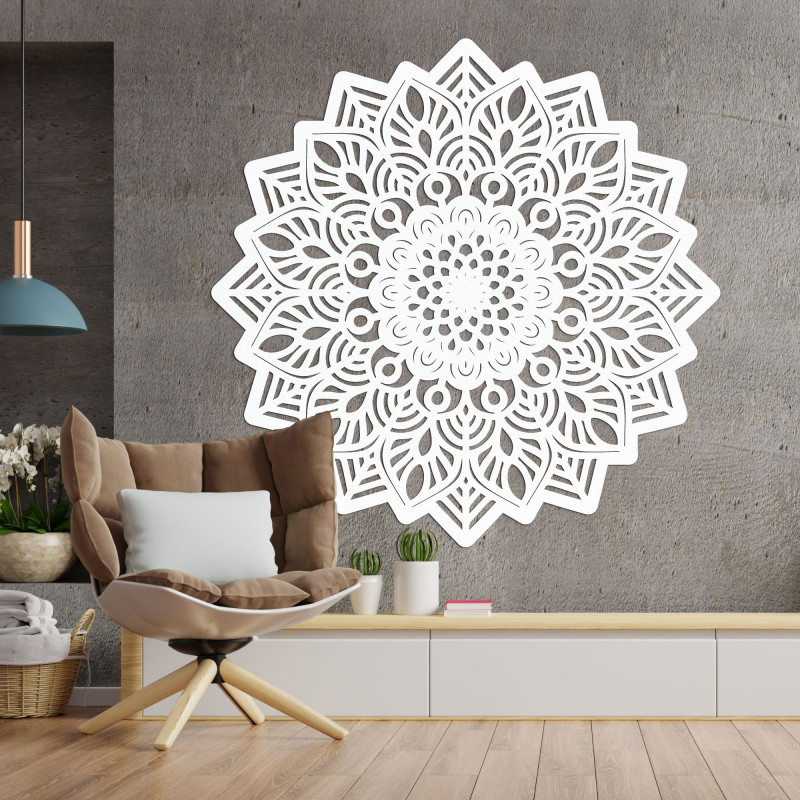 Carved wooden wall decoration mandala sun - SOLIS