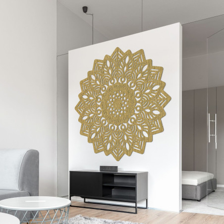Carved wooden wall decoration mandala sun - SOLIS