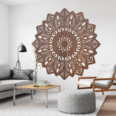 Wooden wall decoration mandala in the shape of the sun - IGNEUS