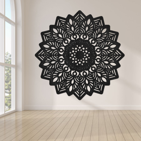 Wooden wall decoration mandala in the shape of the sun - IGNEUS