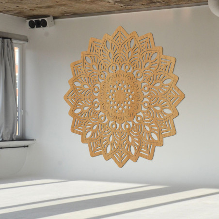 Wooden wall decoration mandala in the shape of the sun - IGNEUS