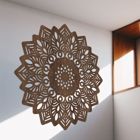 Wooden wall decoration mandala in the shape of the sun - IGNEUS