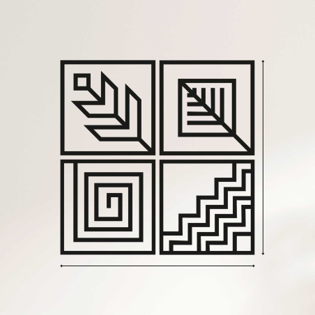 Wooden wall decor four elements - HADUKEN