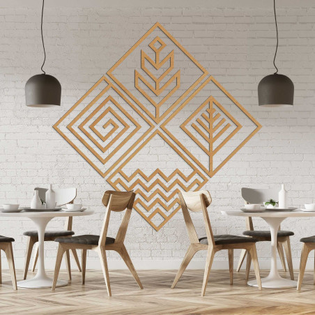 Wooden wall decor four elements - HADUKEN