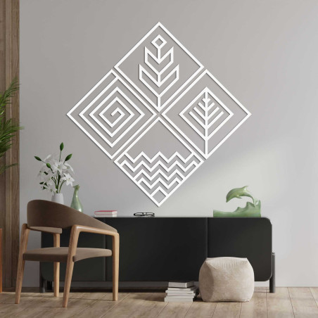 Wooden wall decor four elements - HADUKEN