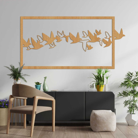 Wooden wall picture birds - RODDO
