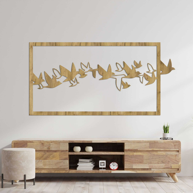 Wooden wall picture birds - RODDO
