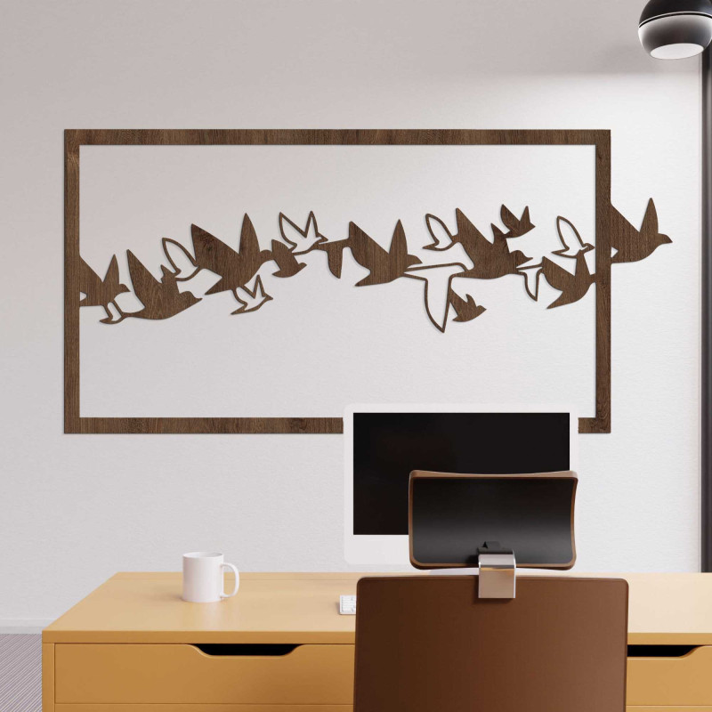 Wooden wall picture birds - RODDO