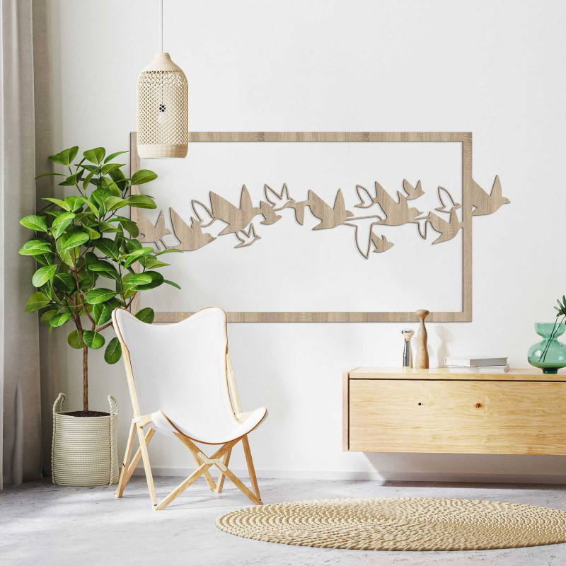Wooden wall picture birds - RODDO
