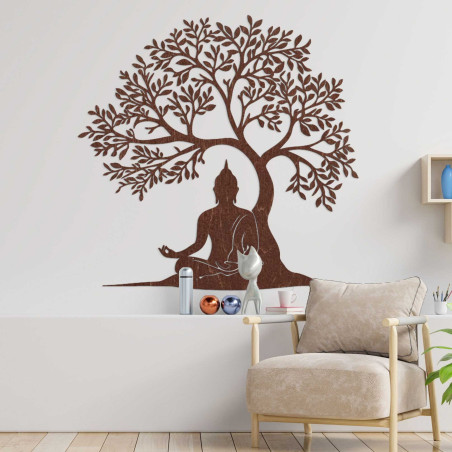 Wooden decoration Buddha and tree of life - MEARNE