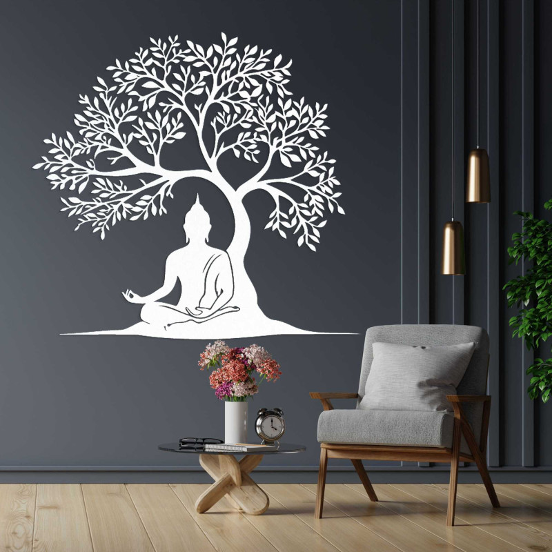 Wooden decoration Buddha and tree of life - MEARNE